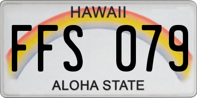 HI license plate FFS079