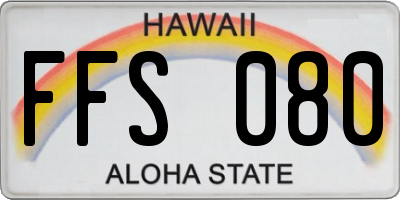 HI license plate FFS080
