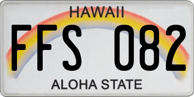 HI license plate FFS082