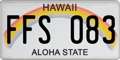 HI license plate FFS083