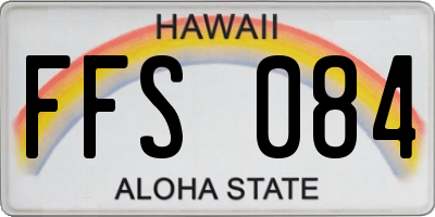 HI license plate FFS084