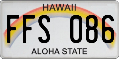 HI license plate FFS086