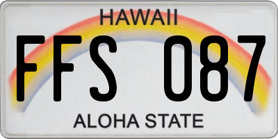 HI license plate FFS087