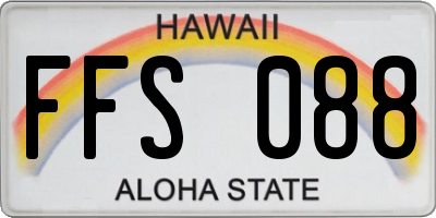 HI license plate FFS088