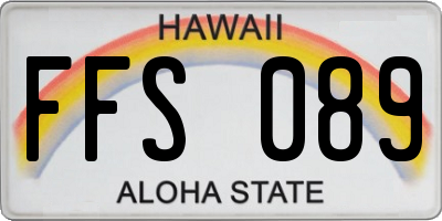 HI license plate FFS089