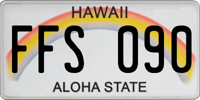 HI license plate FFS090