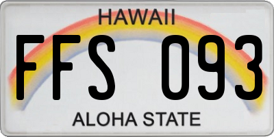 HI license plate FFS093