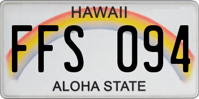 HI license plate FFS094