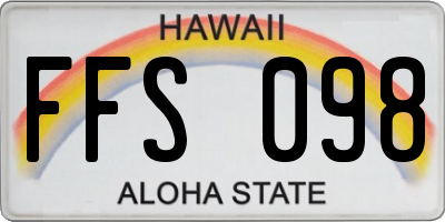 HI license plate FFS098