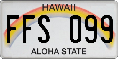 HI license plate FFS099