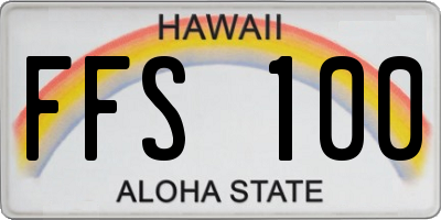 HI license plate FFS100