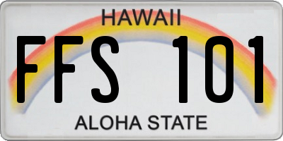 HI license plate FFS101