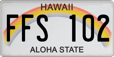 HI license plate FFS102