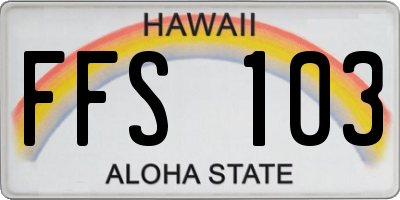HI license plate FFS103