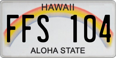 HI license plate FFS104