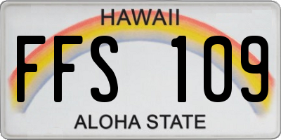 HI license plate FFS109