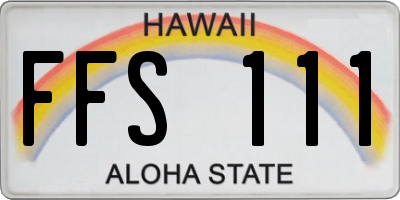 HI license plate FFS111