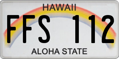 HI license plate FFS112