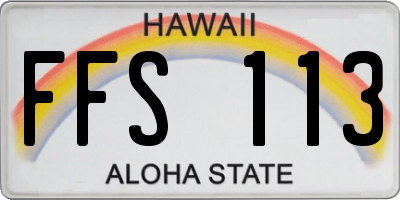 HI license plate FFS113
