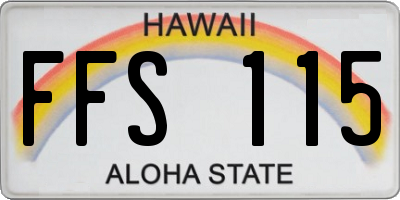 HI license plate FFS115
