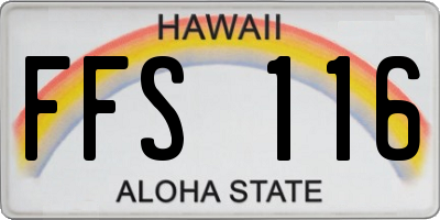 HI license plate FFS116