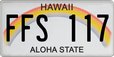 HI license plate FFS117