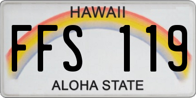 HI license plate FFS119