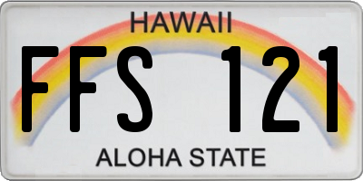 HI license plate FFS121