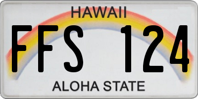 HI license plate FFS124