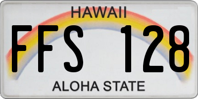 HI license plate FFS128