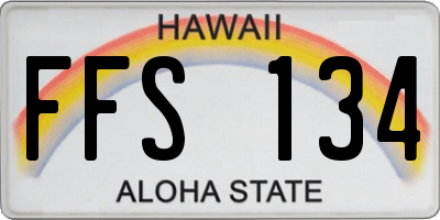 HI license plate FFS134
