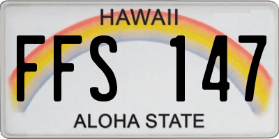 HI license plate FFS147