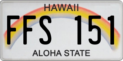 HI license plate FFS151