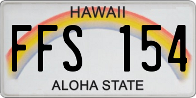 HI license plate FFS154