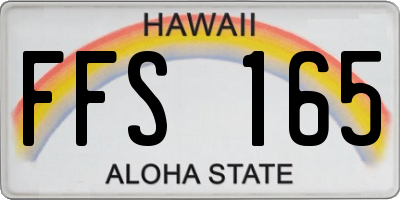 HI license plate FFS165