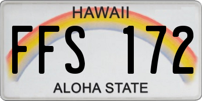 HI license plate FFS172