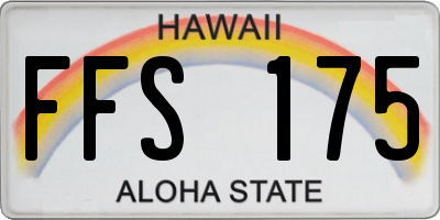 HI license plate FFS175