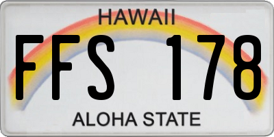 HI license plate FFS178