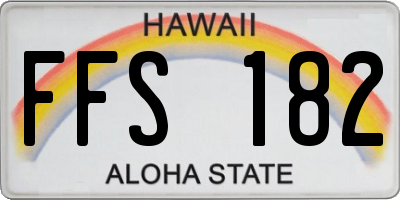 HI license plate FFS182