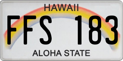 HI license plate FFS183