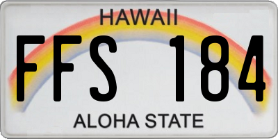 HI license plate FFS184
