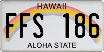 HI license plate FFS186
