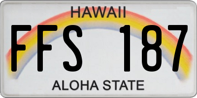 HI license plate FFS187