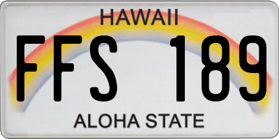 HI license plate FFS189