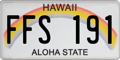 HI license plate FFS191