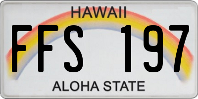 HI license plate FFS197