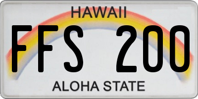 HI license plate FFS200