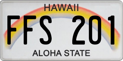 HI license plate FFS201