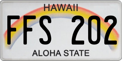 HI license plate FFS202