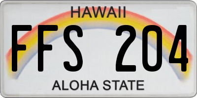HI license plate FFS204